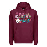 Burgundy Happy Easter Y'all Premium Hoodie - BundleAndBundleShop