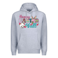 Heather Grey Happy Easter Y'all Premium Hoodie - BundleAndBundleShop