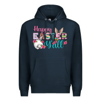 Navy Happy Easter Y'all Premium Hoodie - BundleAndBundleShop