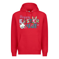 Red Happy Easter Y'all Premium Hoodie - BundleAndBundleShop