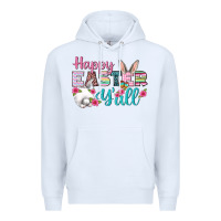 White Happy Easter Y'all Premium Hoodie - BundleAndBundleShop