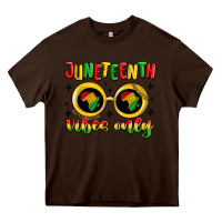 Chocolate Brown juneteenth vibes only Heavy Core Tee - MaliasSmallBusiness