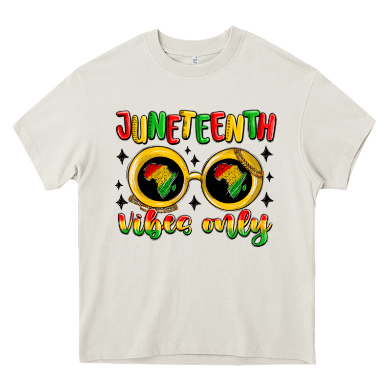 Juneteenth Vibes Only Heavy Core Tee by MaliasSmallBusiness | Teevron