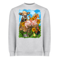 Heather Grey farm animals wagon olivia Heavyweight Sweatshirt - OliviaCreatesArt