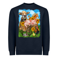 Navy farm animals wagon olivia Heavyweight Sweatshirt - OliviaCreatesArt
