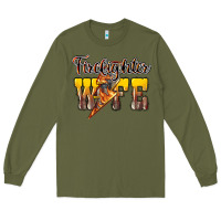 Army Green Firefighter wife lightning bolt Long Sleeve Tee - HowdyJamesFarm