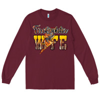 Burgundy Firefighter wife lightning bolt Long Sleeve Tee - HowdyJamesFarm