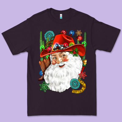 Cowboy Santa Premium Tee Designed By Nancycooperartshop