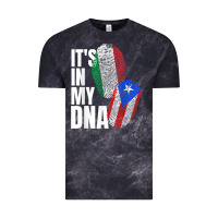 Cloud Black Italian And Puerto Rican DNA Mix Flag Heritage Gift Vintage Tee - minhPixels