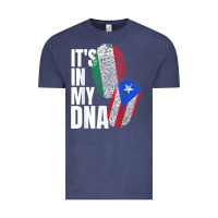 Vintage Denim Italian And Puerto Rican DNA Mix Flag Heritage Gift Vintage Tee - minhPixels