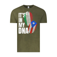 Vintage Olive Italian And Puerto Rican DNA Mix Flag Heritage Gift Vintage Tee - minhPixels