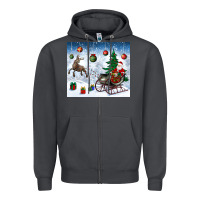 Smoke christmas santa deer and presents Zipper Hoodie - BundleAndBundleShop
