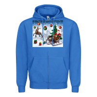 True Royal christmas santa deer and presents Zipper Hoodie - BundleAndBundleShop