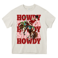 Cream howdy santa cowboy christmas Heavy Core Tee - MaliasSmallBusiness