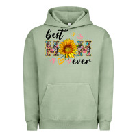 Pigment Oil Green best mom ever with sunflower Urban Hoodie - Artiststas
