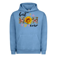 Pigment Pebble Blue best mom ever with sunflower Urban Hoodie - Artiststas