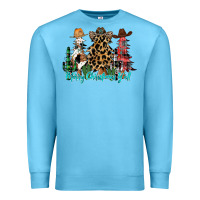 Ocean Blue merry christmas y'all christmas trees Premium Sweatshirt - CowhideDigitalArt
