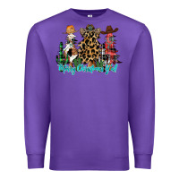 Purple merry christmas y'all christmas trees Premium Sweatshirt - CowhideDigitalArt