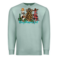 Seafoam merry christmas y'all christmas trees Premium Sweatshirt - CowhideDigitalArt