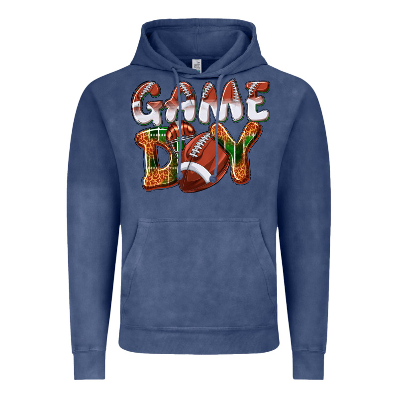Game Day Leopard Football Vintage Hoodie by NancyCooperArtShop | Teevron