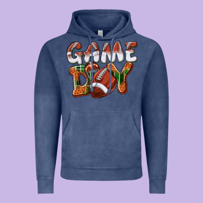 Game Day Leopard Football Vintage Hoodie Designed By Nancycooperartshop