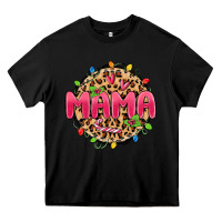 Black mama christmas lights Heavy Core Tee - MaliasSmallBusiness