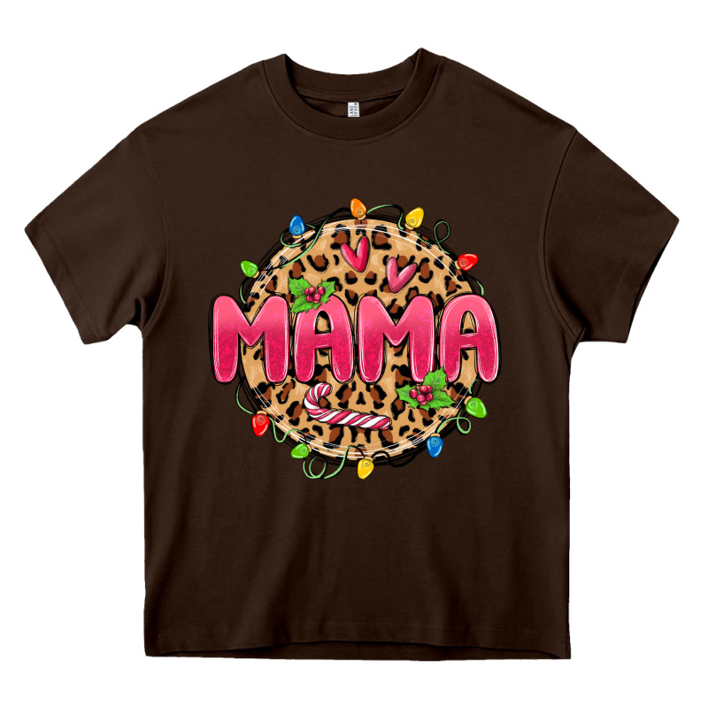 Mama Christmas Lights Heavy Core Tee by MaliasSmallBusiness | Teevron