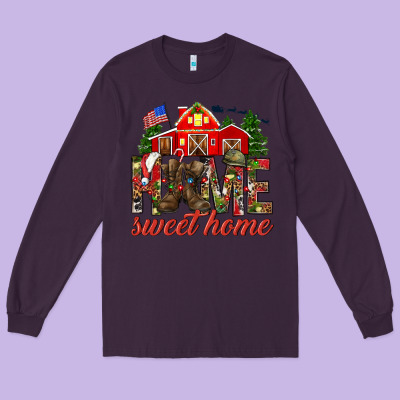 Army Christmas Home Sweet Home Long Sleeve Tee Designed By Howdyjamesfarm