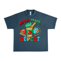 Midnight Navy coffee teach repeat Urban Heavy Tee - NancyCooperArtShop