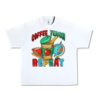 White coffee teach repeat Urban Heavy Tee - NancyCooperArtShop