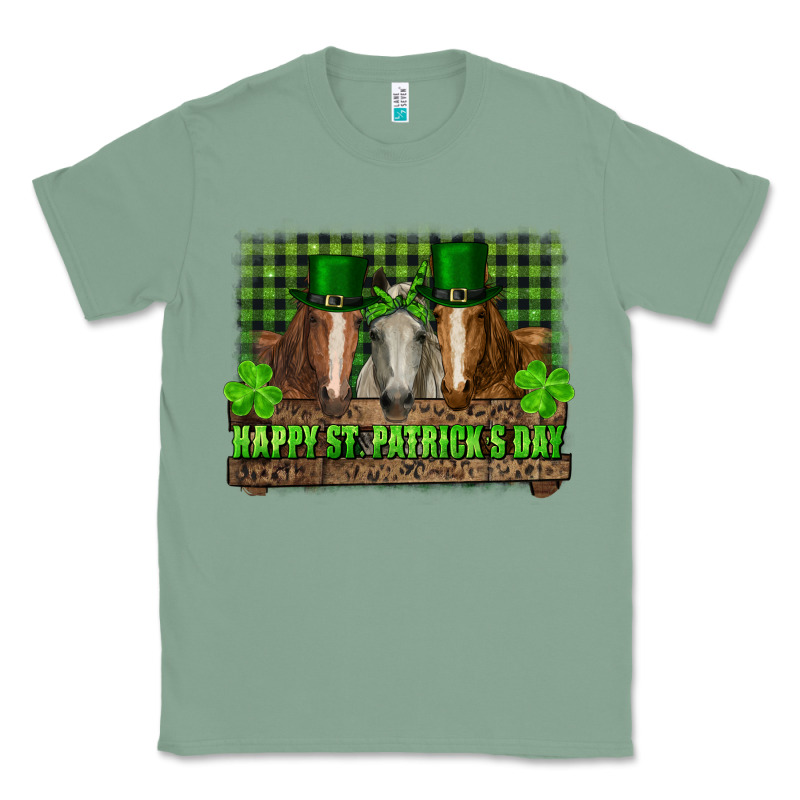 Happy St. Patrick's Day Horses With Leprechaun Hat And Bandana Classic Tee by RanaPortraitStore | Teevron