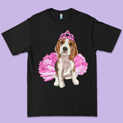 Balerina Beagle With Tutu Premium Tee Designed By Ranaportraitstore