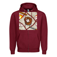 Burgundy baseball glove and bat seamless pattern Zipper Hoodie - BundleAndBundleShop