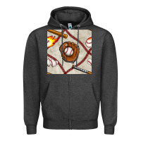 Charcoal Heather baseball glove and bat seamless pattern Zipper Hoodie - BundleAndBundleShop