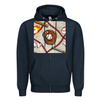 Navy baseball glove and bat seamless pattern Zipper Hoodie - BundleAndBundleShop