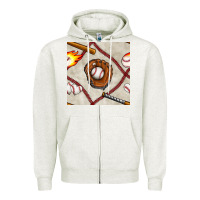 Oatmeal Heather baseball glove and bat seamless pattern Zipper Hoodie - BundleAndBundleShop