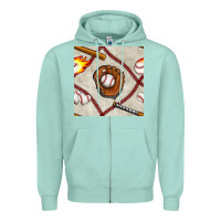Seafoam baseball glove and bat seamless pattern Zipper Hoodie - BundleAndBundleShop