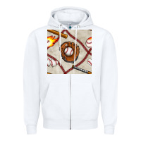 White baseball glove and bat seamless pattern Zipper Hoodie - BundleAndBundleShop