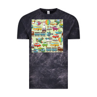 Cloud Black Planes, Trains, and Automobiles pattern Chiffon Top Vintage Tee - minhPixels