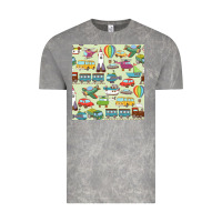 Cloud Rock Planes, Trains, and Automobiles pattern Chiffon Top Vintage Tee - minhPixels