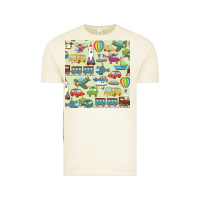 Vintage Arctic Planes, Trains, and Automobiles pattern Chiffon Top Vintage Tee - minhPixels