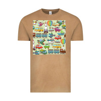 Vintage Camel Planes, Trains, and Automobiles pattern Chiffon Top Vintage Tee - minhPixels