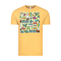 Planes, Trains, And Automobiles Pattern Chiffon Top Vintage Tee | Teevron