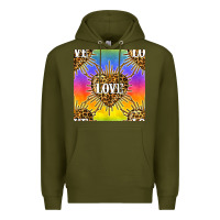 Army Green Pride lgbtq leopard love heart seamless pattern Premium Hoodie - BundleAndBundleShop