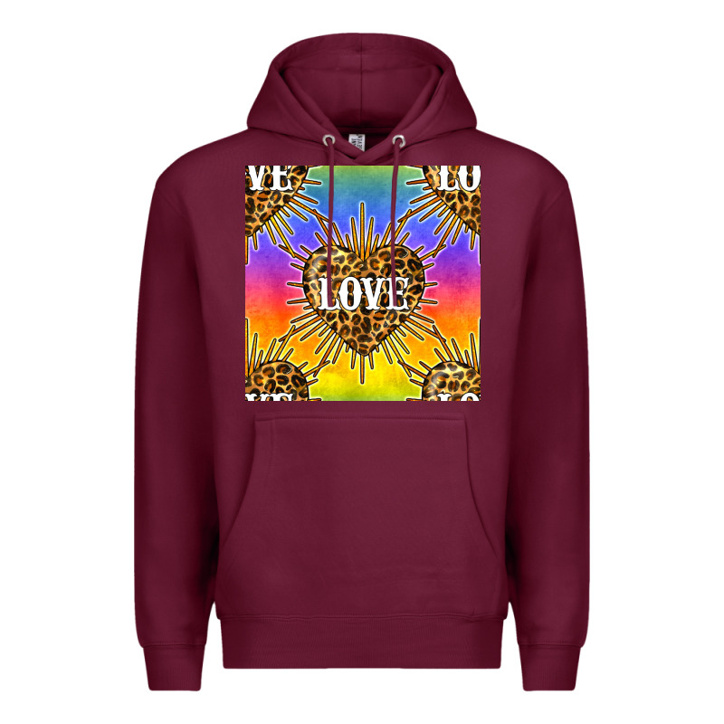 Pride Lgbtq Leopard Love Heart Seamless Pattern Premium Hoodie by BundleAndBundleShop | Teevron