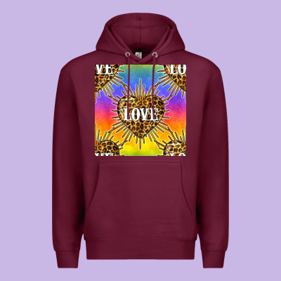 Pride Lgbtq Leopard Love Heart Seamless Pattern Premium Hoodie Designed By Bundleandbundleshop
