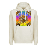 Oatmeal Heather Pride lgbtq leopard love heart seamless pattern Premium Hoodie - BundleAndBundleShop
