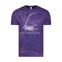 Cloud Purple Life Is Better On A Boat Sailboat Sketch Cool Sailing Gifts Vintage Tee - minhPixels