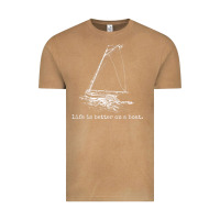Vintage Camel Life Is Better On A Boat Sailboat Sketch Cool Sailing Gifts Vintage Tee - minhPixels