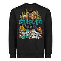Black shoulda been a cowgirl Heavyweight Sweatshirt - OliviaCreatesArt